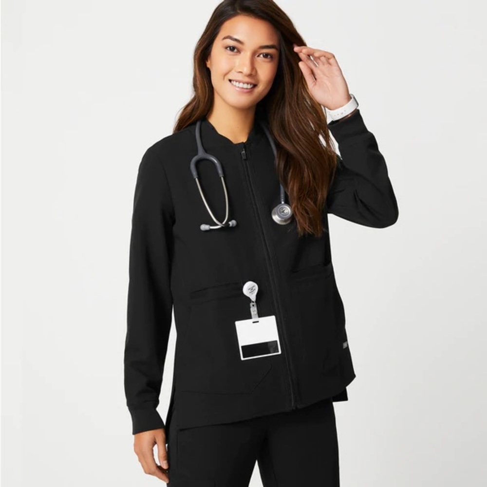 Figs black zip up
